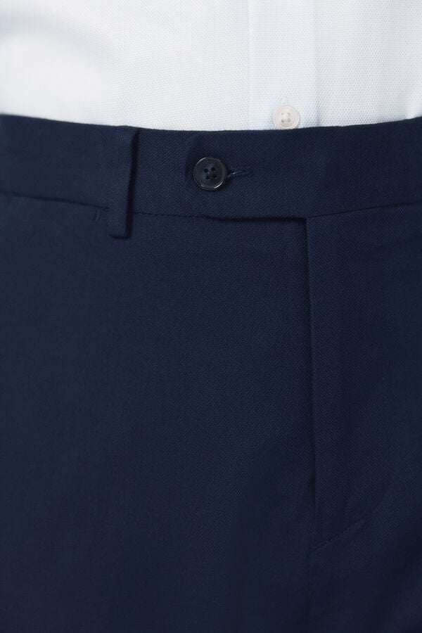 Cortefiel Linen blend coordinated trousers Navy