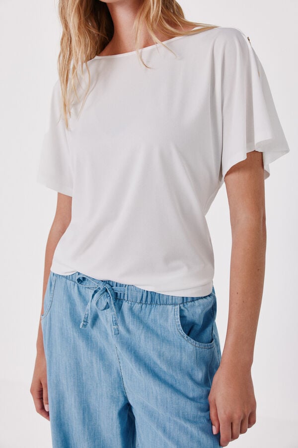 Cortefiel Fluid basic top White