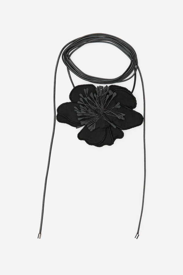 Cortefiel Collar flor multi posici&oacute;n Negro