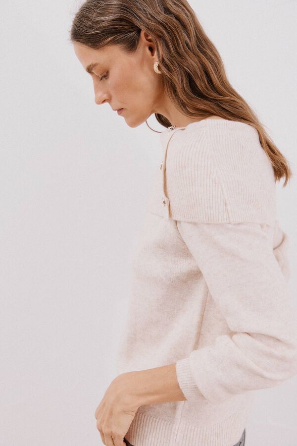 Cortefiel multiway neck sweater Ivory