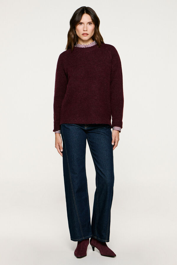Selected Femme Camisola de lã e alpaca Roxo