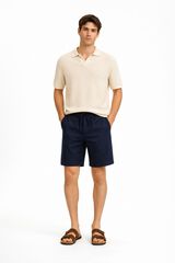 Selected Linen short Blue