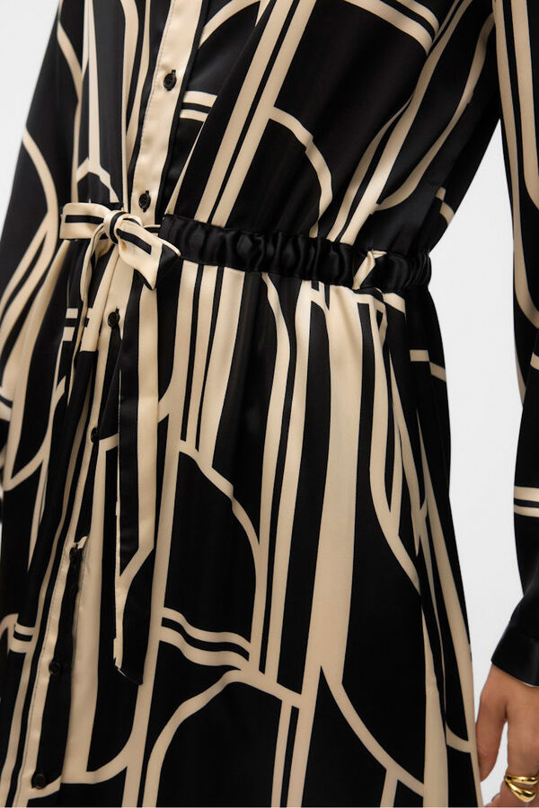 Vero Moda Vestido 7/8 camisero satinado Negro