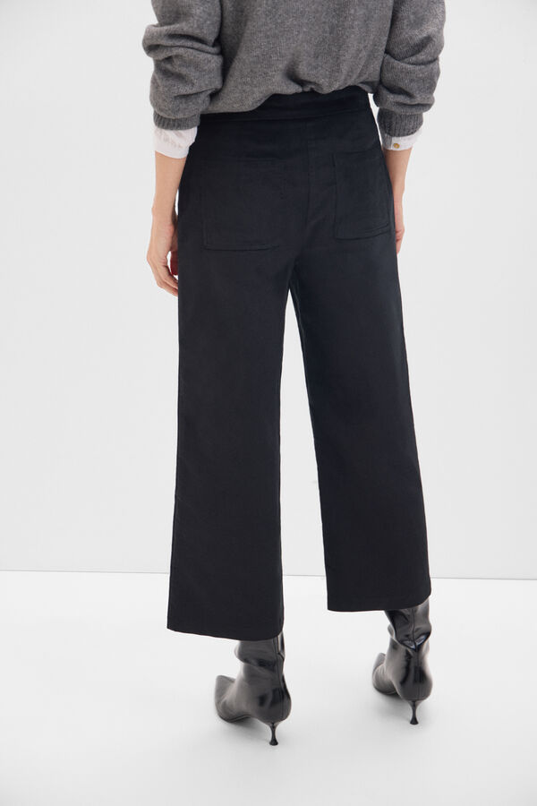 Cortefiel Velvetón marin trousers Black