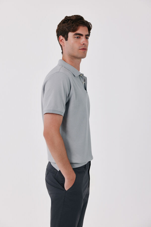 Cortefiel Piqu&eacute; basic polo shirt Grey