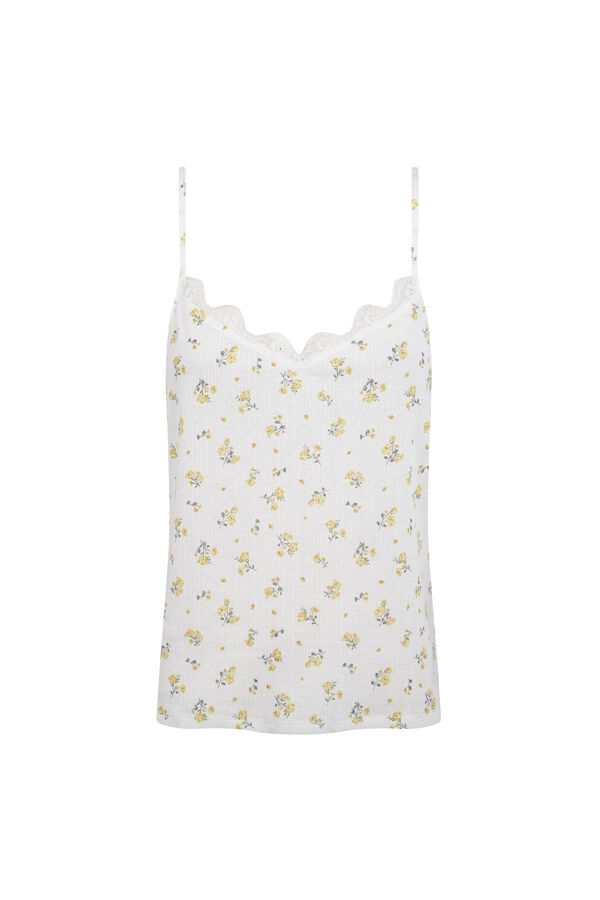 Slowlove Top tirantes detalle blonda Multicolorido