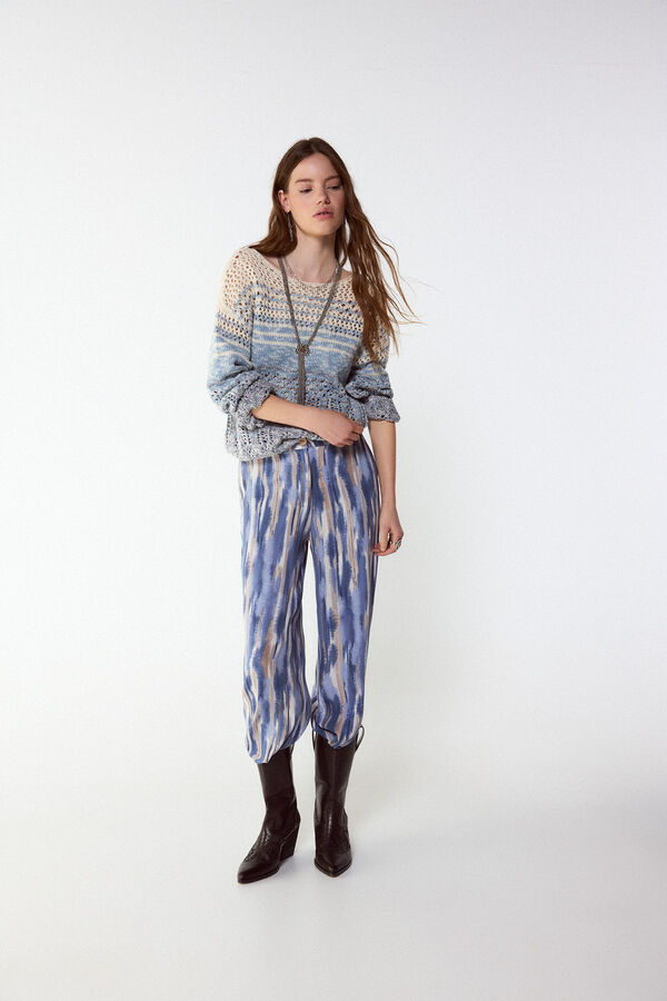 Slowlove Camisola de malha rendada Azul