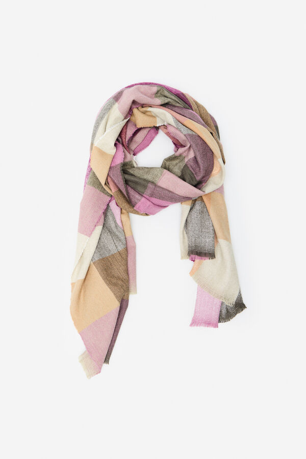 Cortefiel multicoloured gingham scarf Multicolour