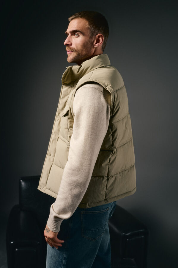 OOTO Colete acolchoado com bolso Tostado