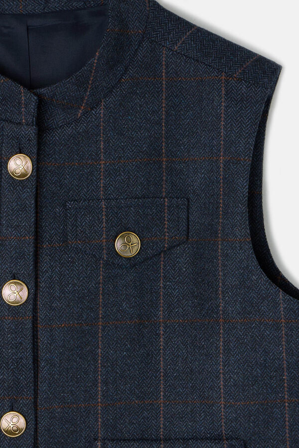 Silbon Herringbone herringbone vest Navy