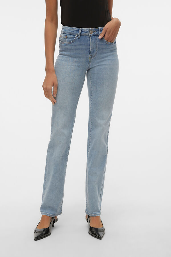 Vero Moda Jeans retas de cintura subida Azul