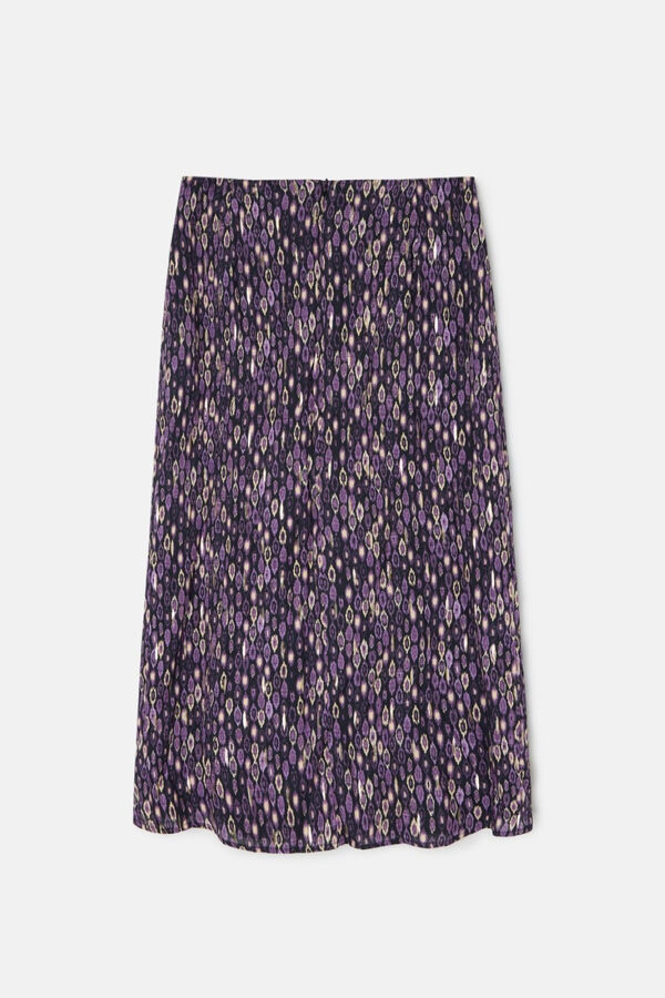 Silbon Falda midi abertura estampado ikat Morado