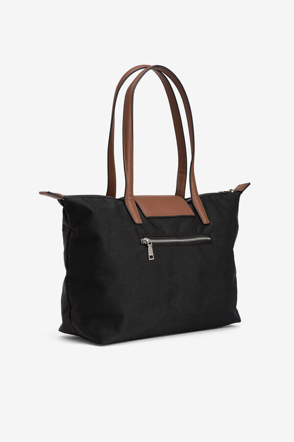 Vilanova Mala tote bag de nylon combinada Preto