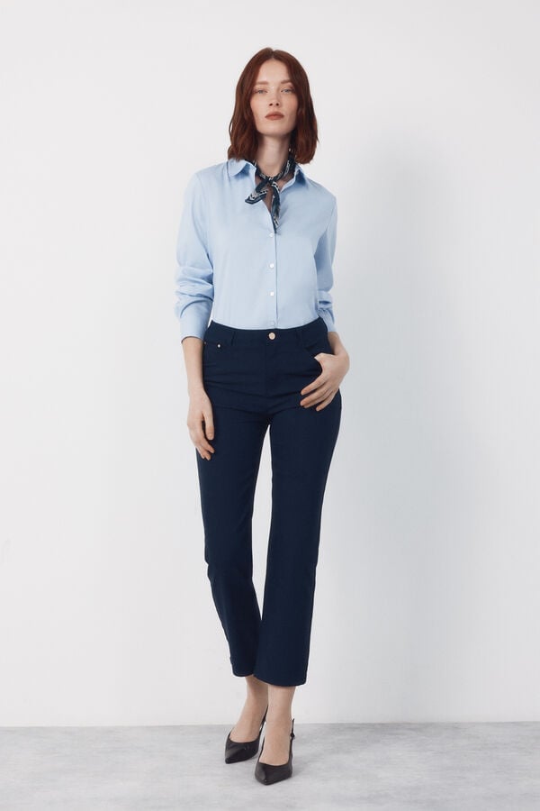 Cortefiel Skinny trousers with zips Navy
