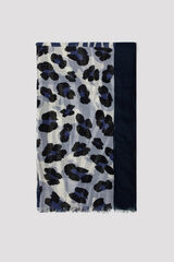 Cortefiel Animal print combination scarf Printed blue