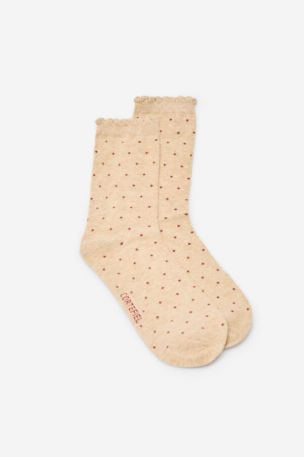 Cortefiel Long mini polka polka-dots socks Nude