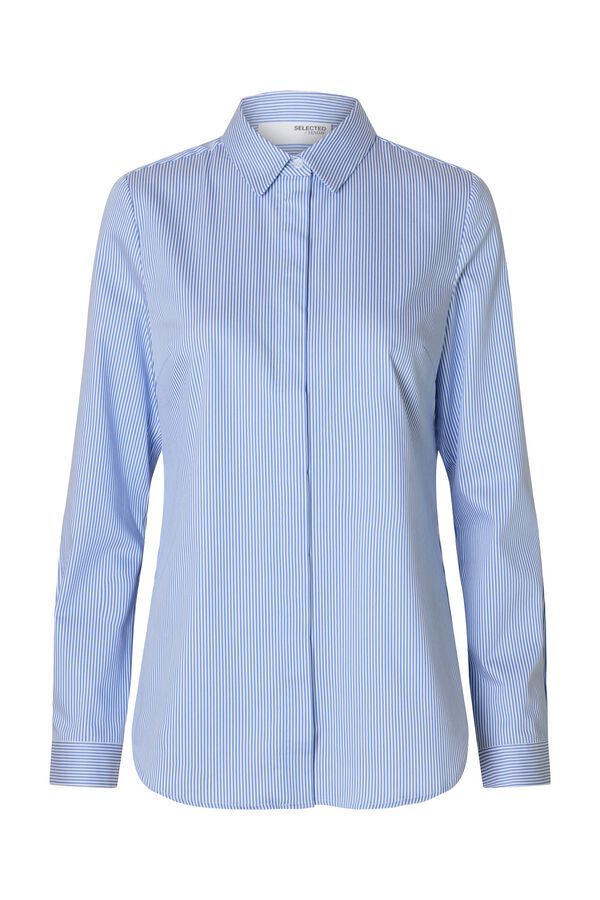 Selected Camisa Slim Fit confeccionada em algod&atilde;o org&acirc;nico Azul