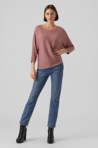 Cortefiel Knit top with 3/4 sleeves and boat neckline Lilac
