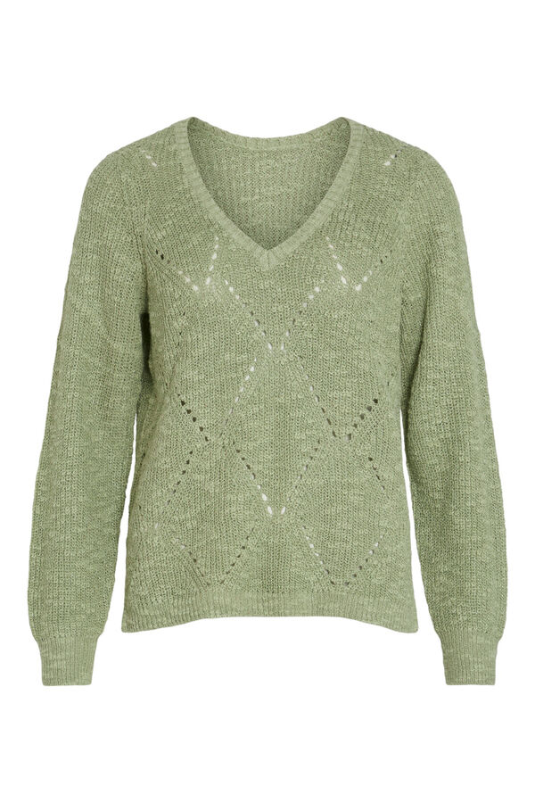Cortefiel Openwork knit jumper   Green