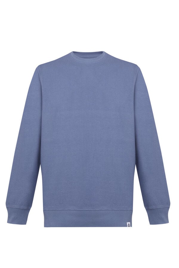 Cortefiel Textured fabric sweatshirt Blue