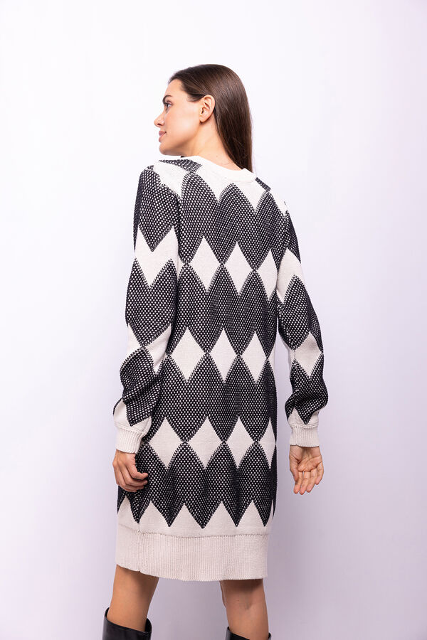 Object Vestido de malha estampado Branco