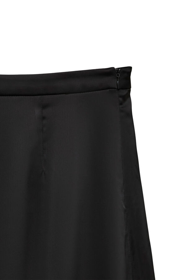 Vero Moda Satin-finish midi skirt with lace Black