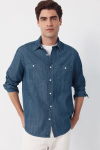 Cortefiel Denim chambray long sleeve shirt