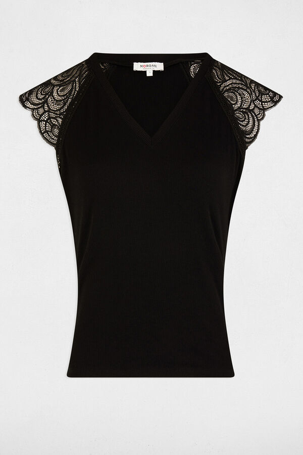 Morgan short-sleeved T-shirt Black