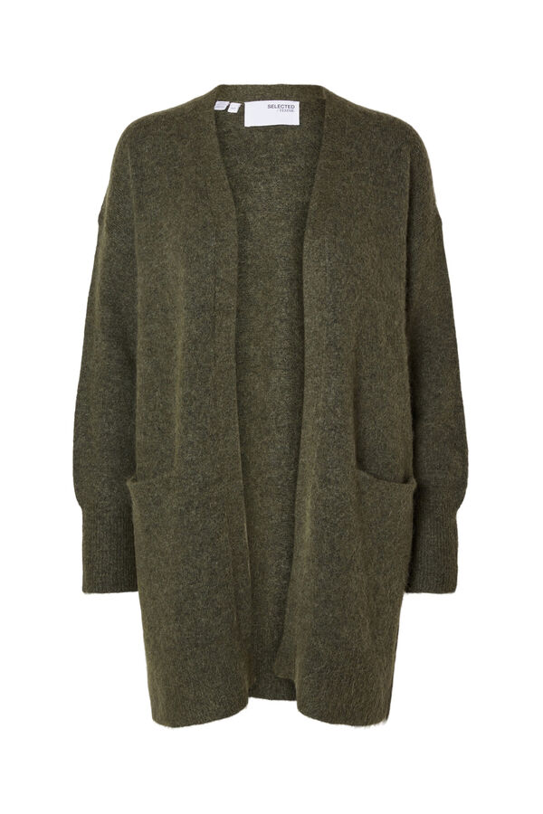 Selected Cardigan longo de alpaca Verde