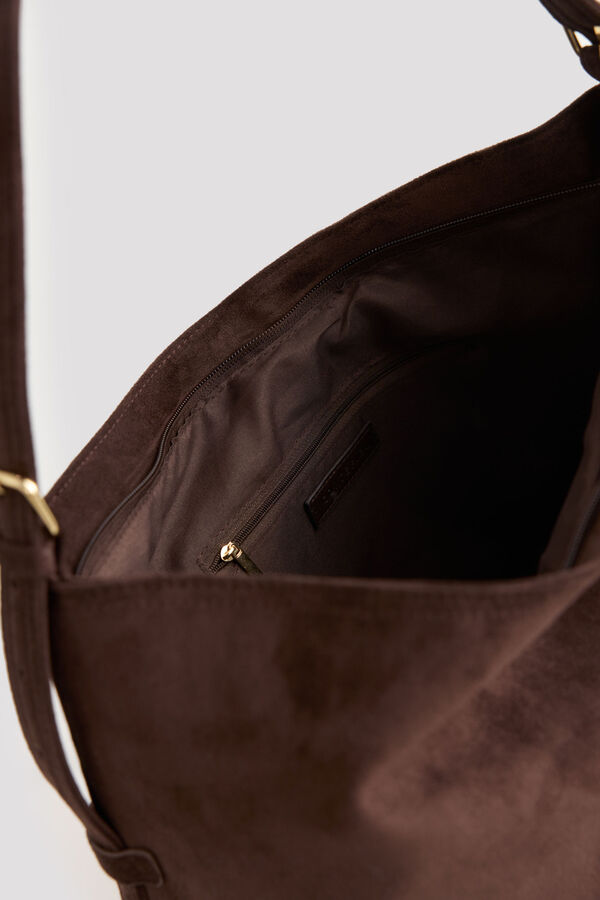 Cortefiel Multi-buckle handbag Dark brown