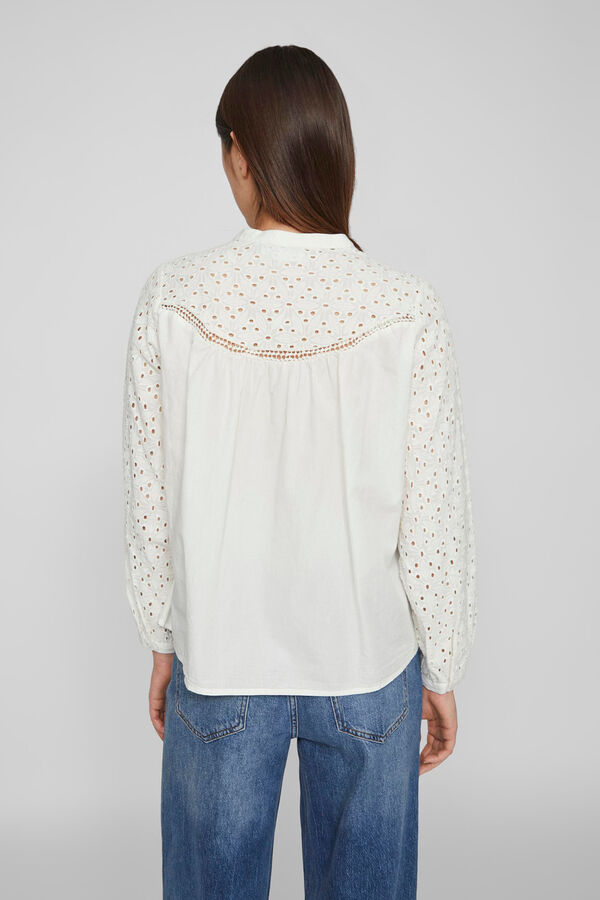 Cortefiel Long-sleeved shirt with lace Grey