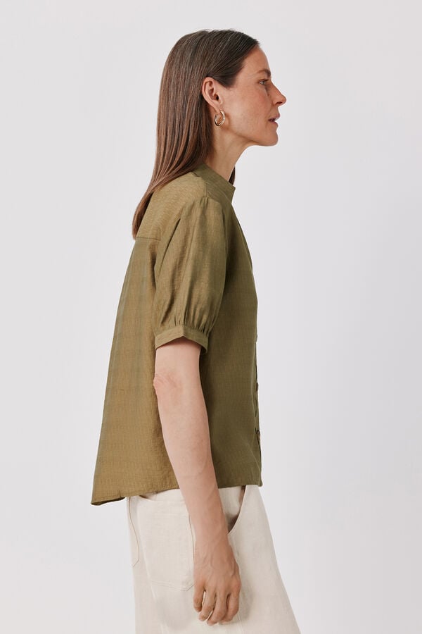 Cortefiel Short sleeve shirt Green