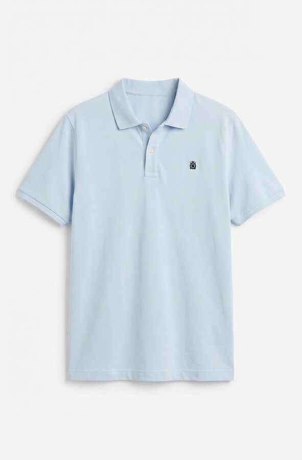 Cortefiel Piqu&eacute; basic polo shirt Blue