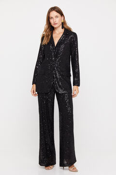 Cortefiel Sequinned trousers Black
