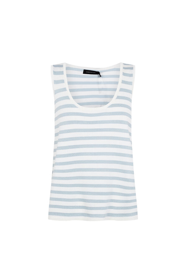 Cortefiel Striped knit top Blue