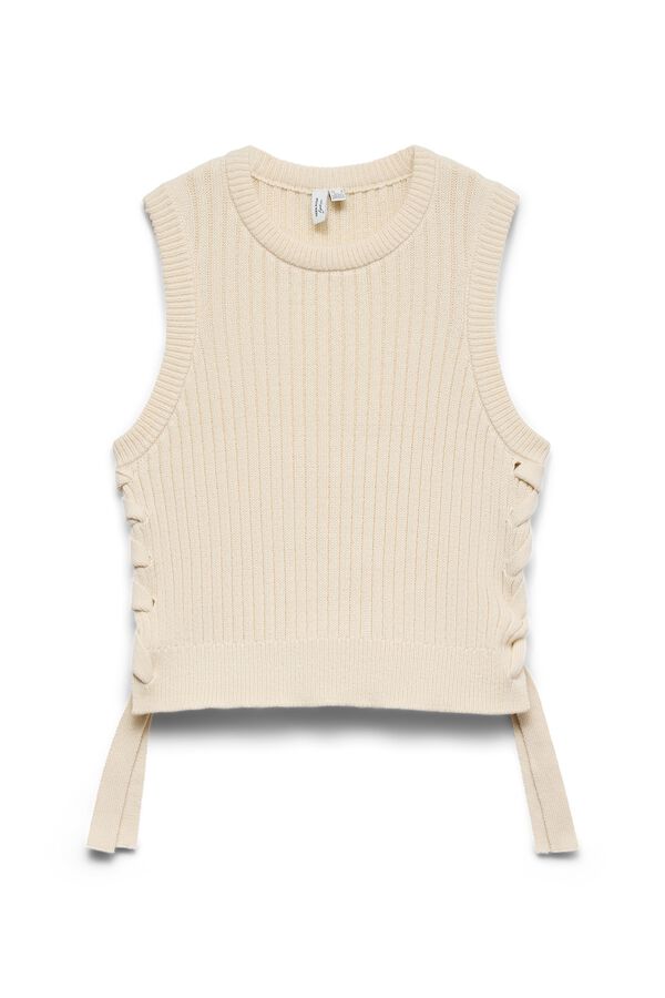 Vero Moda Colete de malha com la&ccedil;o Tostado