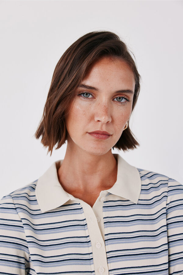 Cortefiel Striped polo shirt Navy
