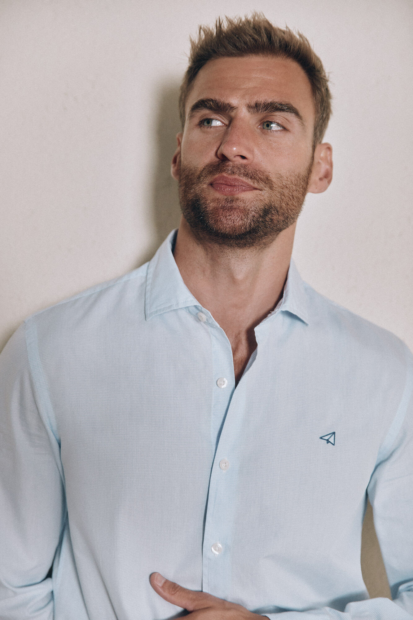 Camisa cuello italiano hombre new arrivals