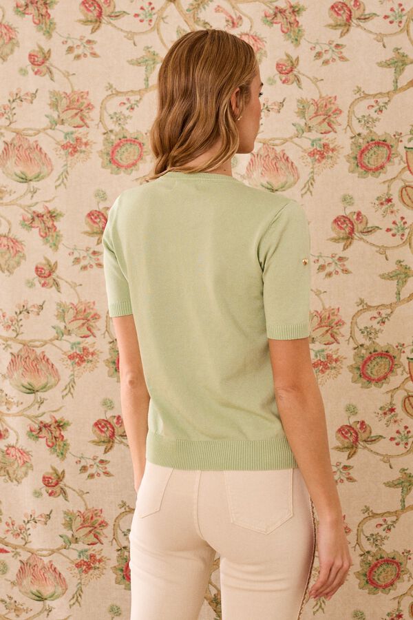 Pol&iacute;n Et Moi Top malha Wanda Verde