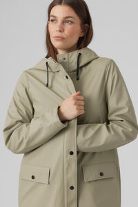 Cortefiel Women's long-sleeved hooded raincoat Grey