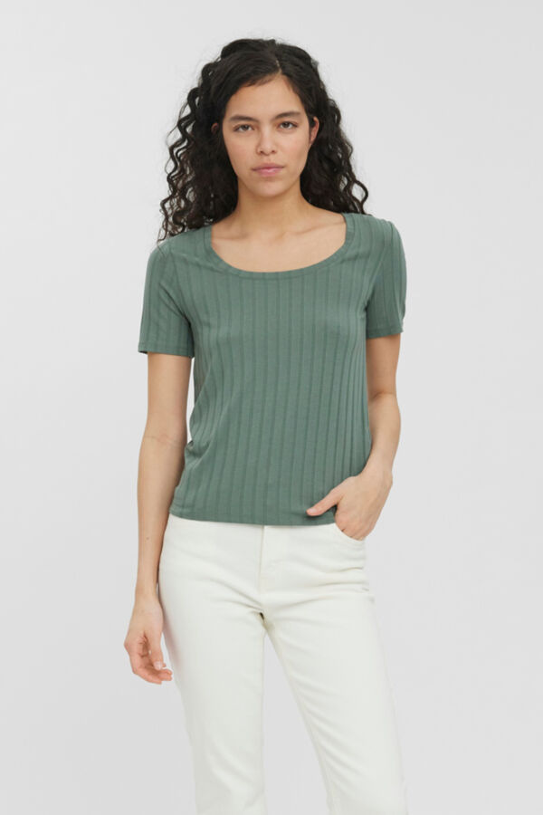 Cortefiel Short-sleeved T-shirt  Green