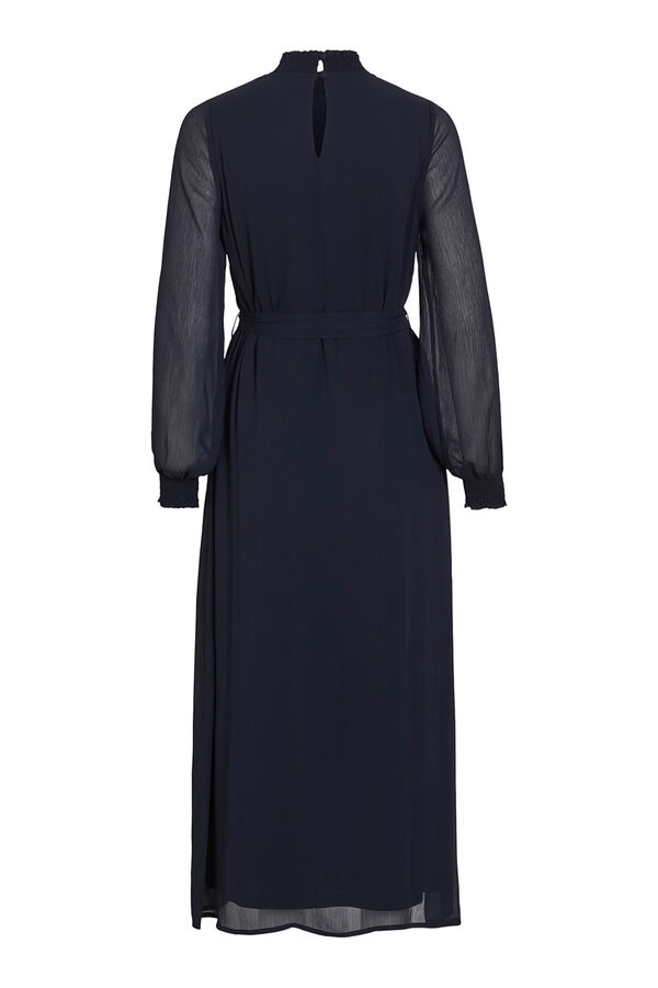 Vila Vestido midi em chiffon Azul