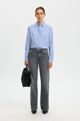 Selected Camisa Slim Fit confeccionada em algod&atilde;o org&acirc;nico Azul