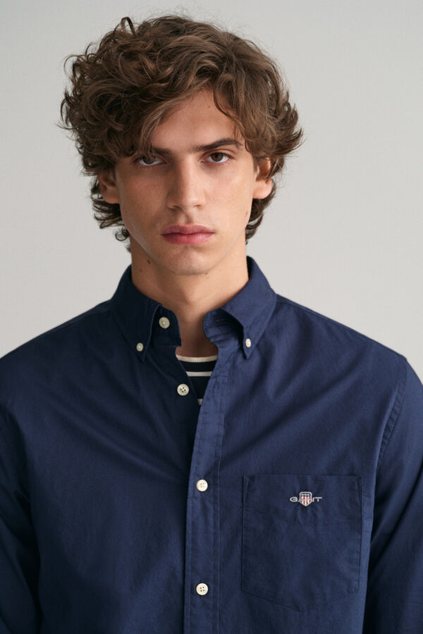 Gant Camisa de popeline Azul