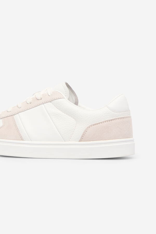Cortefiel Leather sneaker White