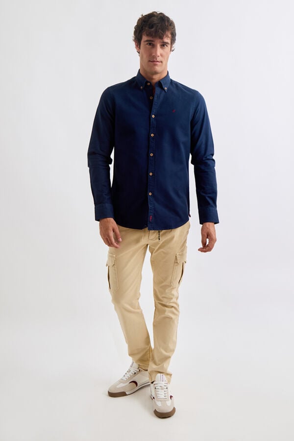 Williot Camisa estruturada tingida em tecido Azul