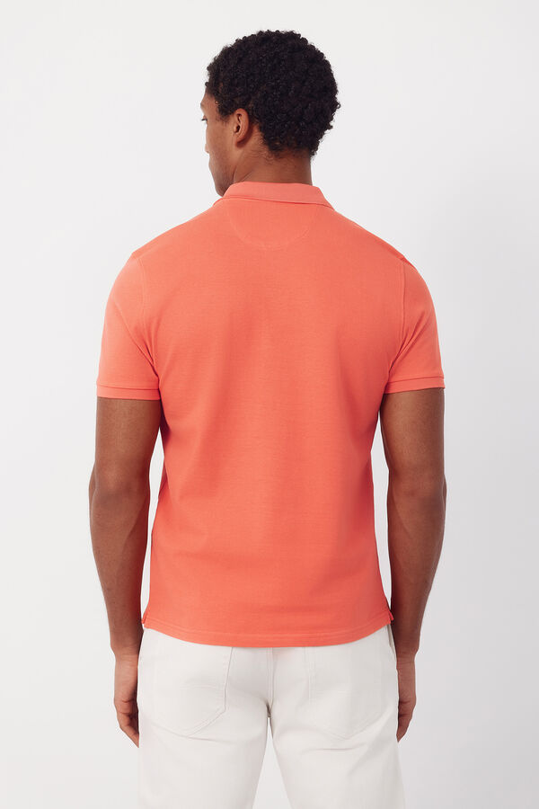 Cortefiel Embroidered polo shirt Coral