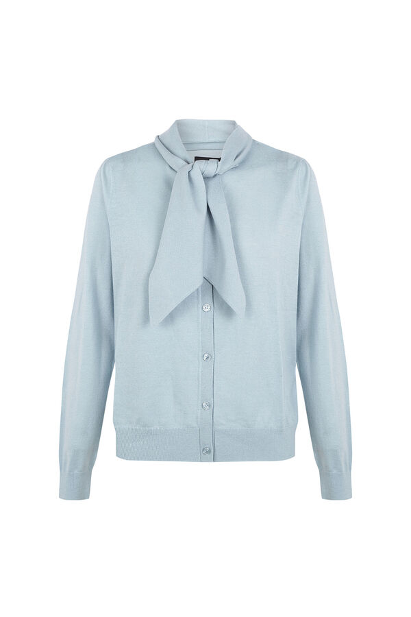 Cortefiel Tie neck cardigan Blue