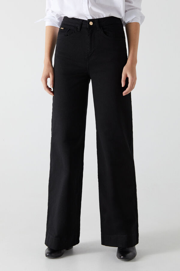Comprar Pantalón vaquero negro ancho bonnye16 para mujer online