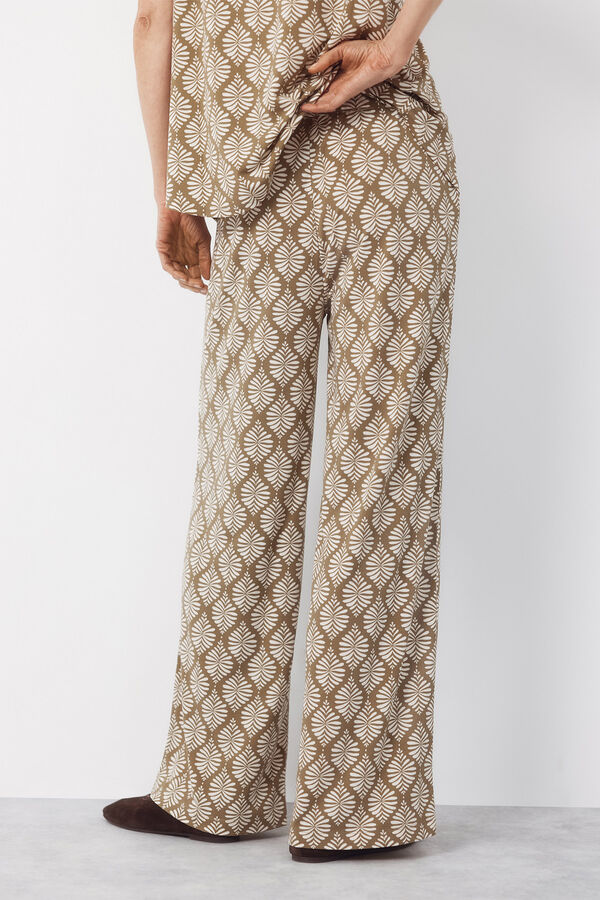 Cortefiel Pantal&oacute;n de punto Estampado verde